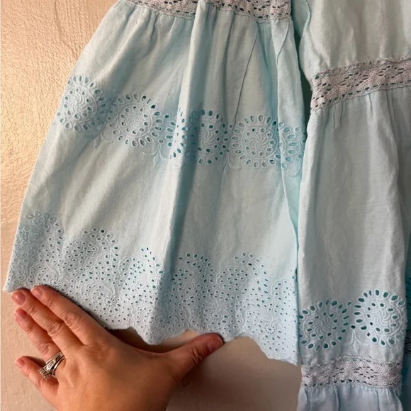 Melissa Odabash Becky Sky Blue Shirt Dress Mini Length Women’s Size Medium - Picture 11 of 12